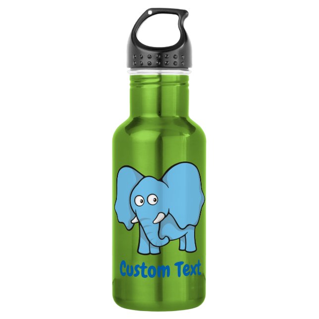 Botella de agua de elefante azul de dibujos animad (Anverso)