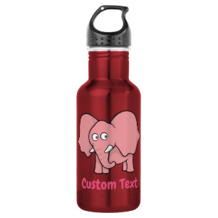 Botella de agua de elefante rosa de dibujos animad