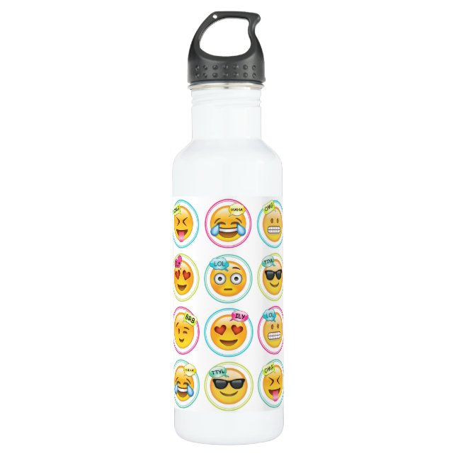 Botella de agua de emoji 24 oz (Anverso)