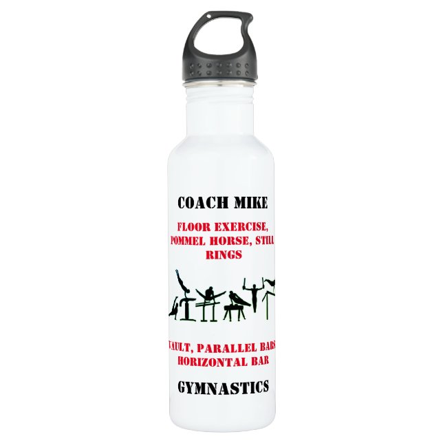 Botella de agua de entrenador de gimnasia masculin (Anverso)