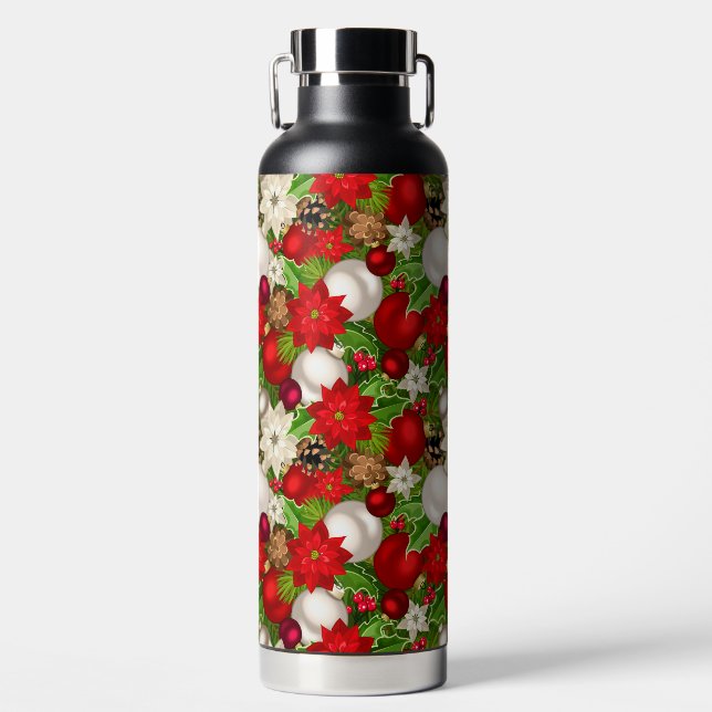 Botella de agua de Felices Fiestas (Delantero)