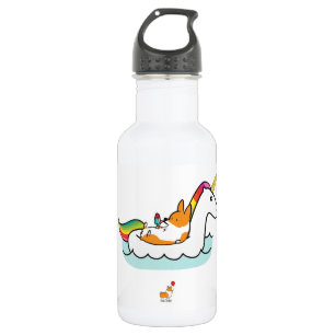 Botella de agua de Floatie del unicornio del Corgi