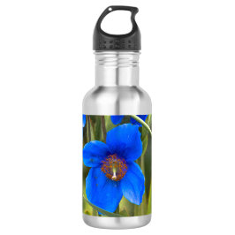 Botella de agua de Flor Azul