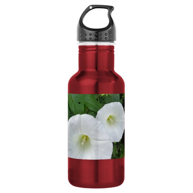 Botella de agua de flor blanca (Anverso)