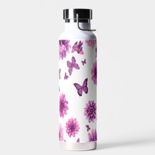 Botella de agua de Flor Rosada - Flor rosa inoxida