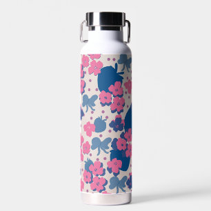 Botella de agua de flor silvestre de fresa de neón