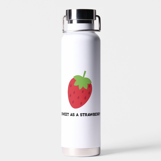 Botella de agua de fresa dulce minimalista (Atrás)