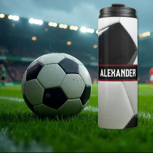 Botella de agua de fútbol personalizada con nombre