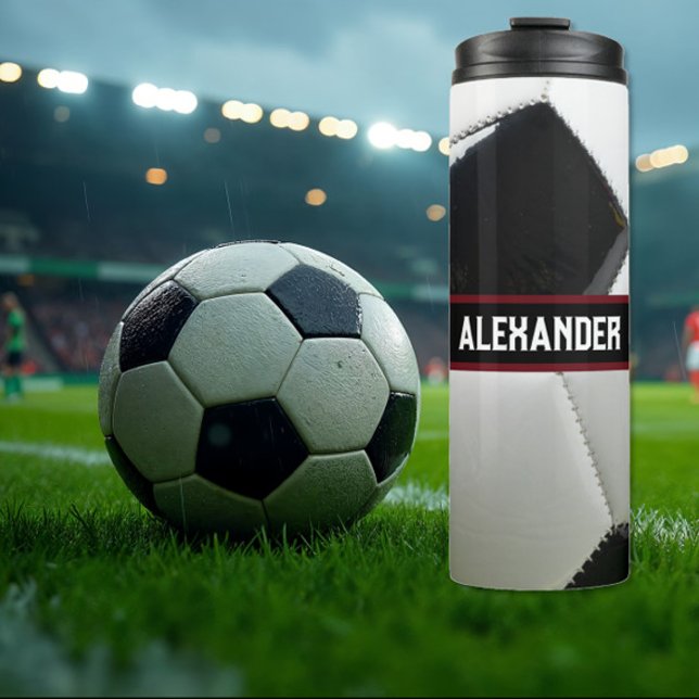 Botella de agua de fútbol personalizada con nombre (Subido por el creador)