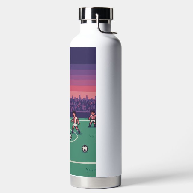 Botella de agua de fútbol personalizada | Nombre p (Izquierda)