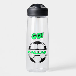 Botella de agua de fútbol transparente (22 oz.)
