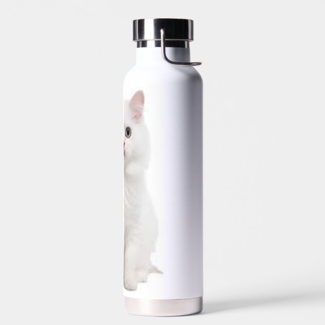 Botella de agua de gato blanco (Izquierdo)