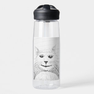 Botella de agua de gato suave