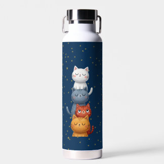 Botella de Agua de Gatos Apilados Adorables 🐱 | E