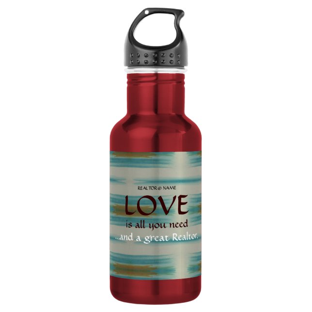 Botella de agua de gimnasio para agente inmobiliar (Anverso)