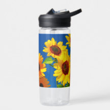 Botella de agua de girasol