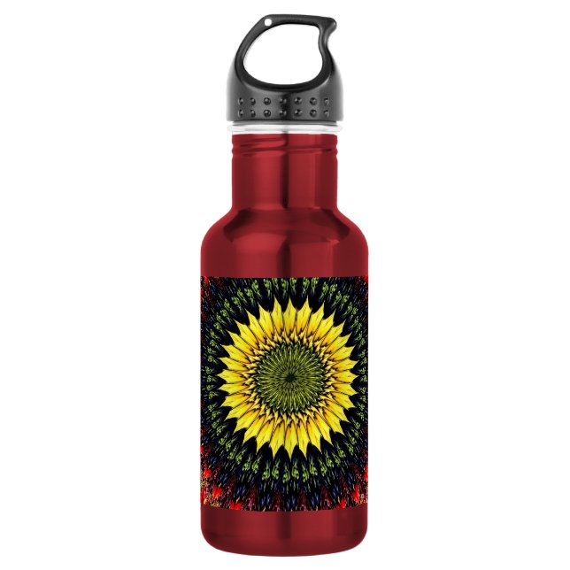 Botella de agua de girasol de cosecha (Anverso)