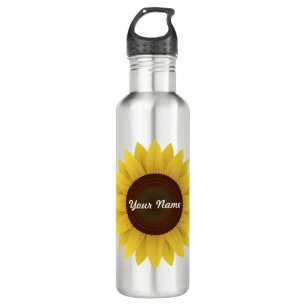 Botella de agua de girasol personalizada