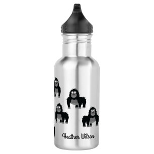 Botella de agua de gorila Apes Kids con nombre