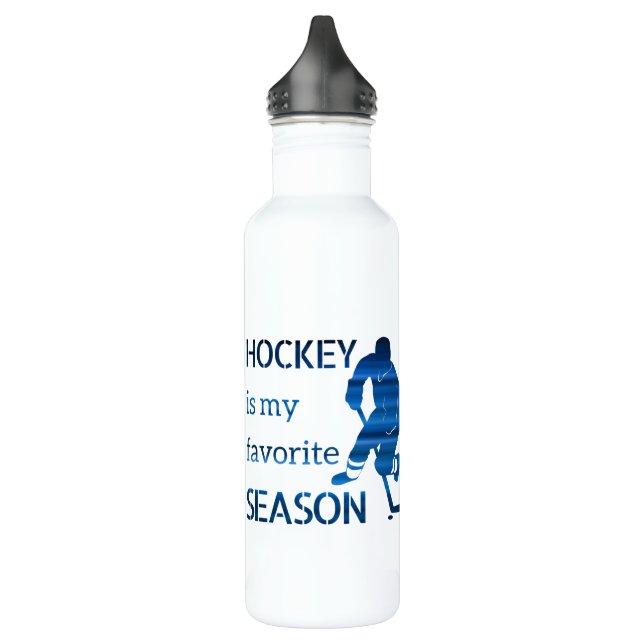 Botella de agua de hockey Líneas azules favoritas  (Izquierda)