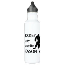 Botella de agua de hockey negra temporada favorita