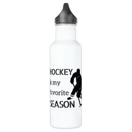 Botella de agua de hockey negra temporada favorita