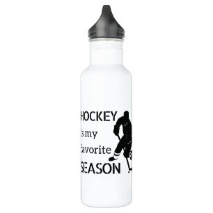 Botella de agua de hockey negra temporada favorita