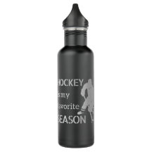 Botella de agua de hockey temporada favorita plata