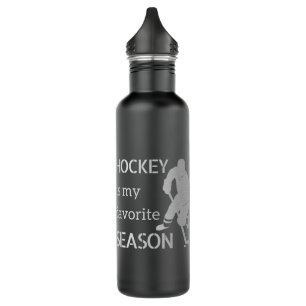 Botella de agua de hockey temporada favorita plata