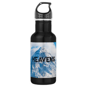 Botella de agua de imagen azul cielo con texto Cie
