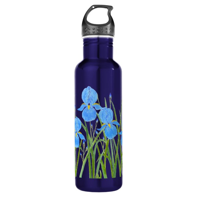 Botella de agua de Iris Flowers (Anverso)