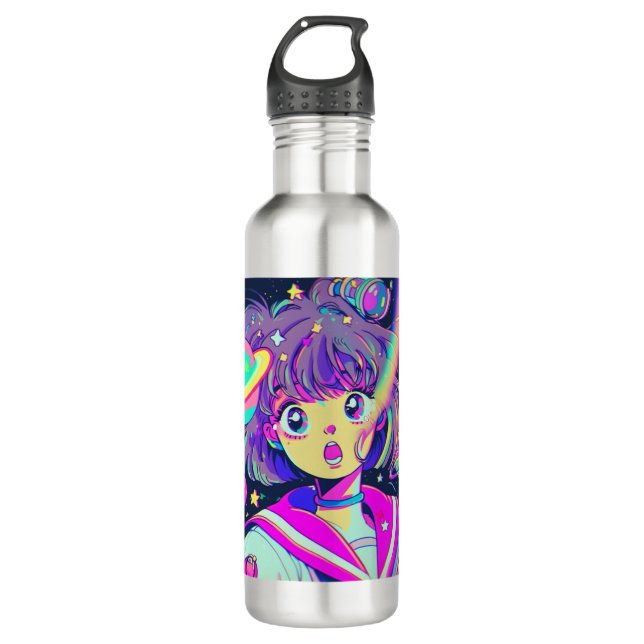 Botella de agua de Kawaii Anime Chica (Anverso)