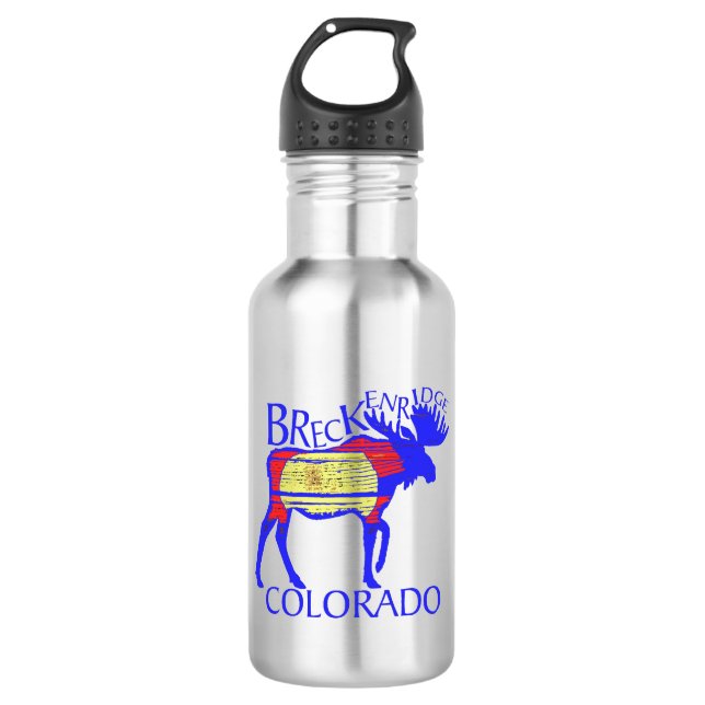 Botella de agua de la bandera azul de Breckenridge (Anverso)