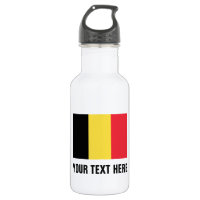 Botella de agua de la bandera belga personalizada