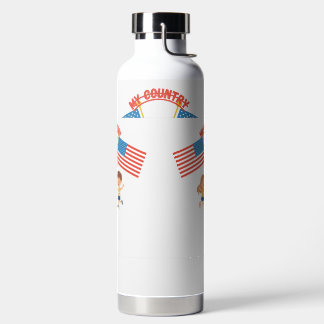 Botella de agua de la bandera de EE. UU. para niño