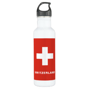 Botella de agua de la bandera de Suiza