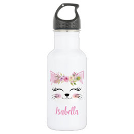 Botella de agua de la cabeza de gatito personaliza