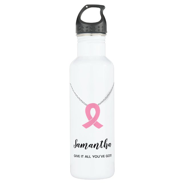 Botella de agua de la conciencia del cáncer de (Anverso)