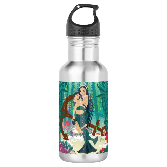 Botella de agua de la familia Mermaid (Anverso)