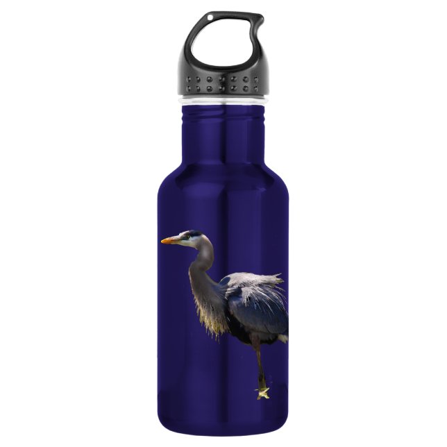 Botella de agua de la Gran Garza Azul de 18oz (Anverso)