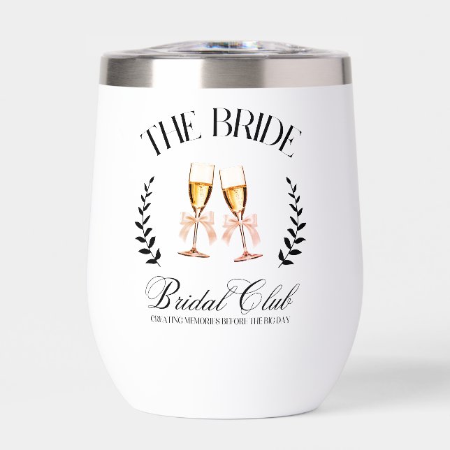 Botella de agua de la novia Coquette Rosa (Frente)