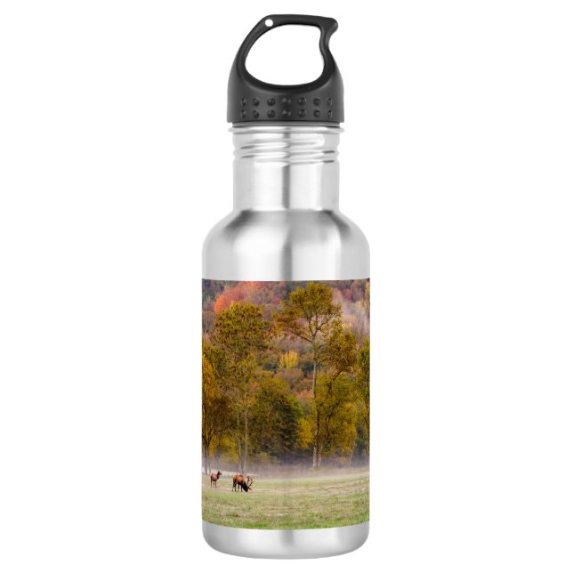 Botella de agua de la pareja de alce Grazing (Anverso)