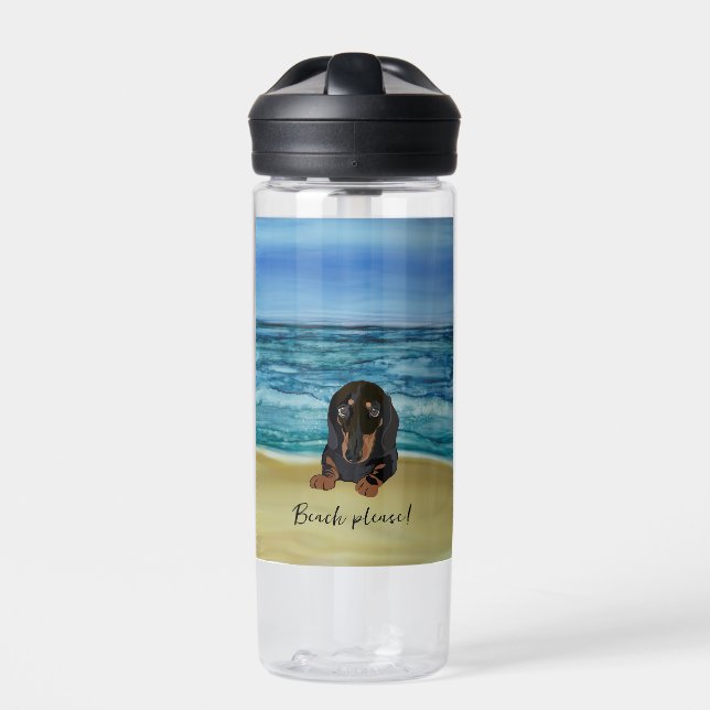 Botella de agua de la playa de Dachshund (Delante)