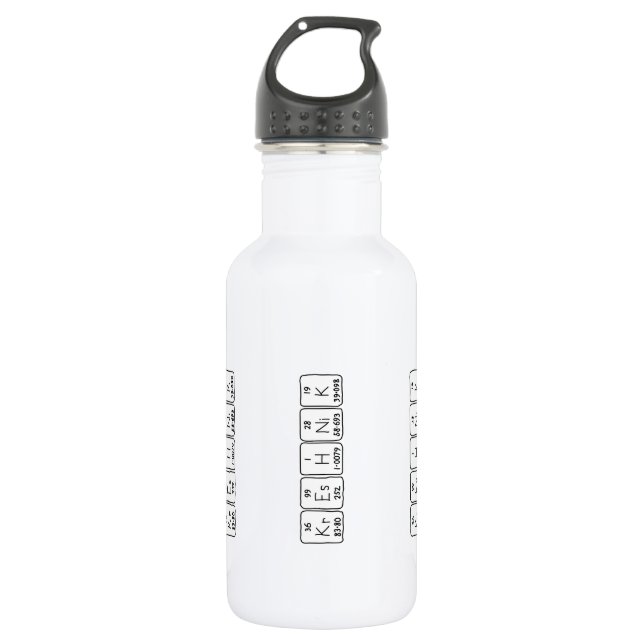 Botella de agua de la tabla periódica de Kreshnik (Anverso)