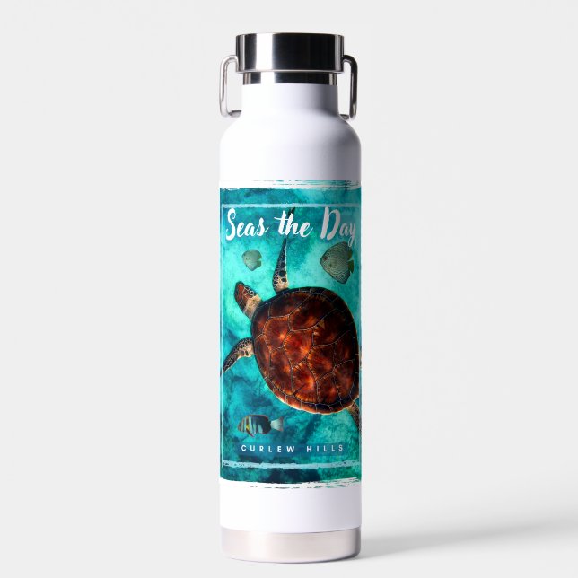 Botella de agua de la tortuga de malla (22 oz) (Delantero)