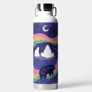 Botella de agua de las auroras boreales