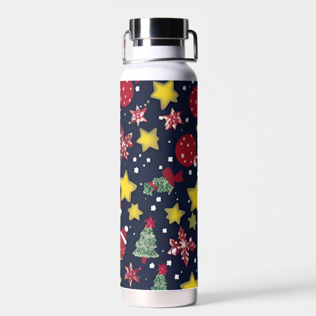 Botella de agua de los glitzy Navidades de Moda (Atrás)