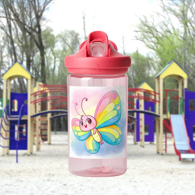 Botella de agua de mariposa arco iris (Subido por el creador)