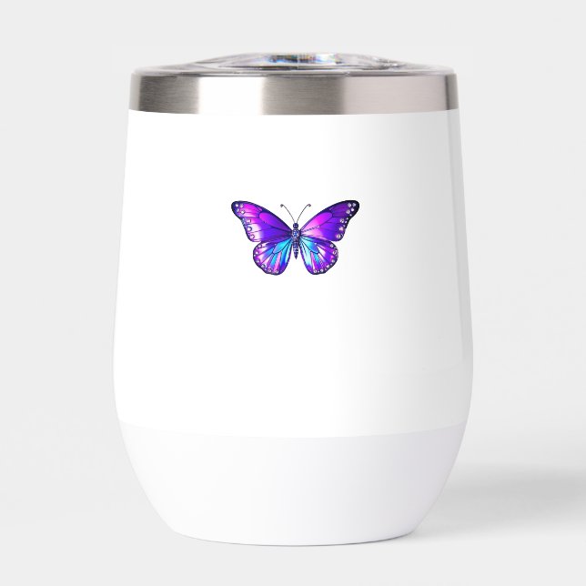 Botella de agua de mariposa holográfica de bonito  (Frente)