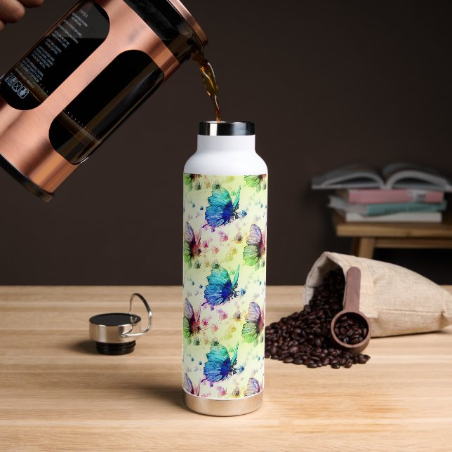 Botella de agua de mariposas acuáticas (Café)